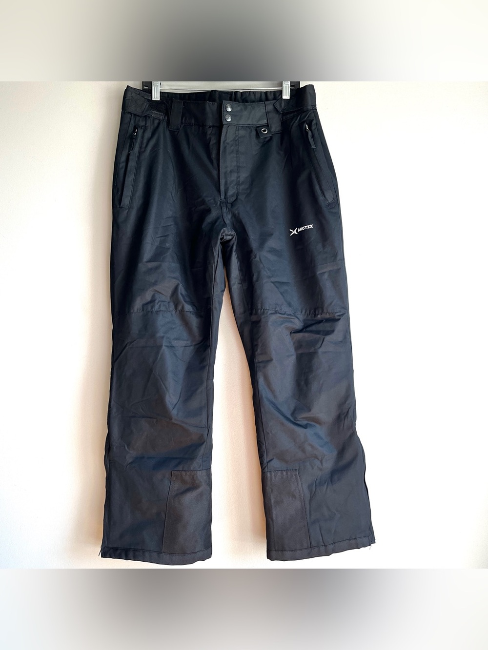 Arctix mens black snow pants medium 32 34 x 30 pull on insulated ski board